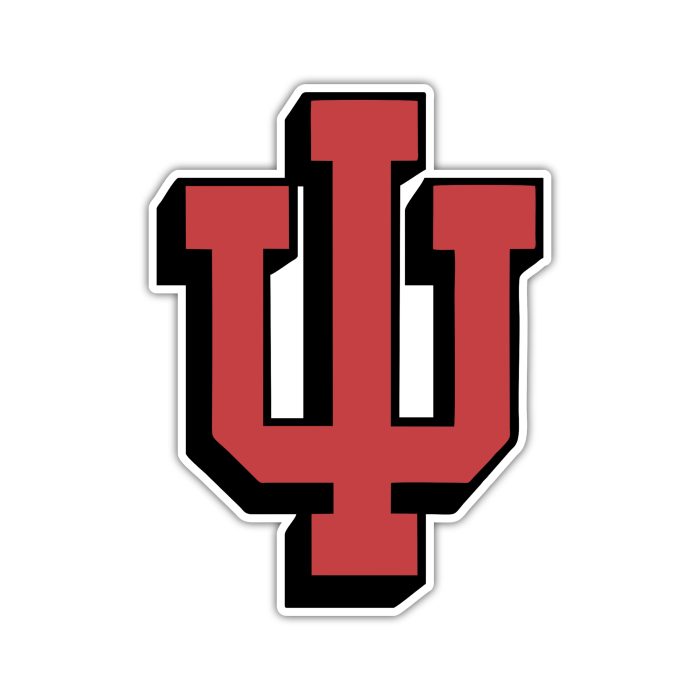 Indiana Hoosiers - Black And Red Logo - Full Color Vinyl Decal - Custom Size