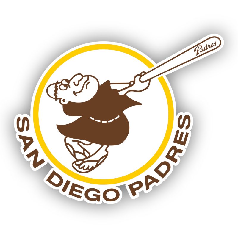 San Diego Padres - Circle with Swinging Friar - Temporary Tattoo