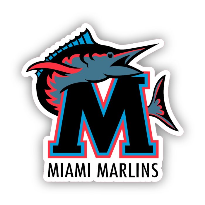 Miami Marlins - Black M with Name - Temporary Tattoo