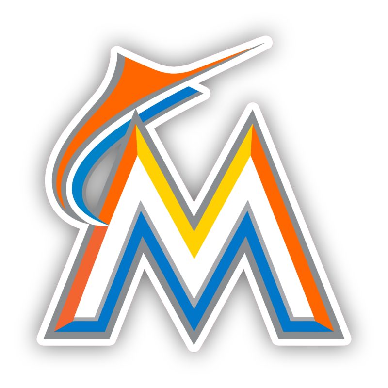 Miami Marlins - White M - Temporary Tattoo