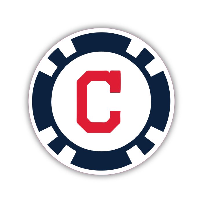 Cleveland Indians - Blue Poker Chip - Temporary Tattoo