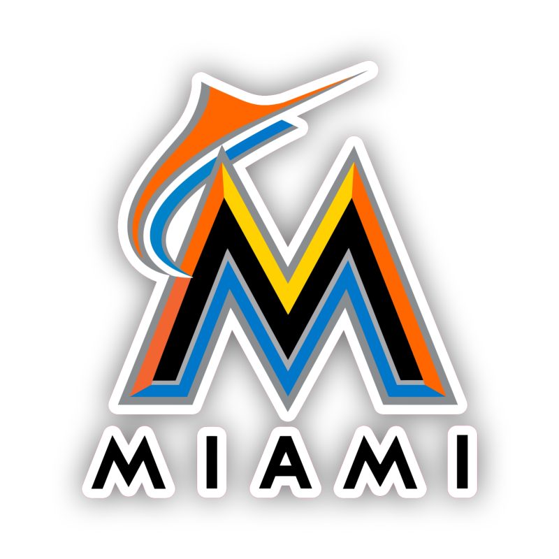 Miami Marlins - Orange and Blue M with Name - Temporary Tattoo