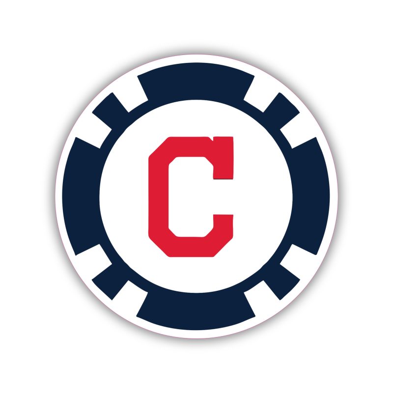 Cleveland Indians - Blue Poker Chip - Temporary Tattoo