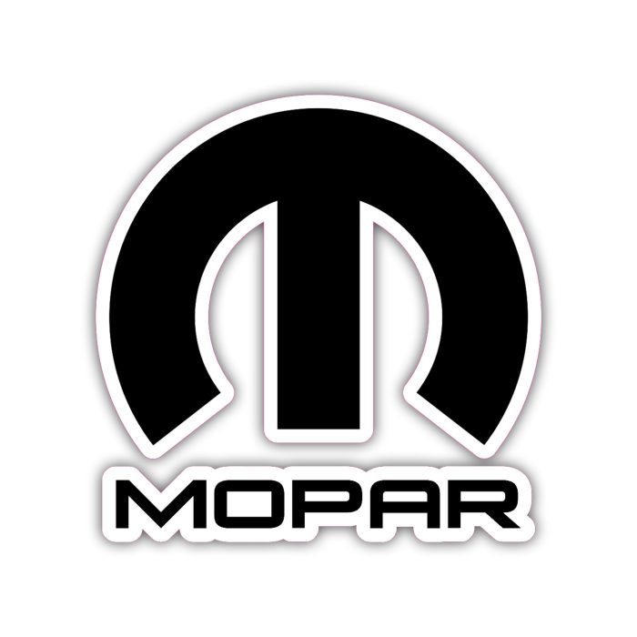 Mopar - Black M With Name - Full Color Vinyl Decal - Custom Size
