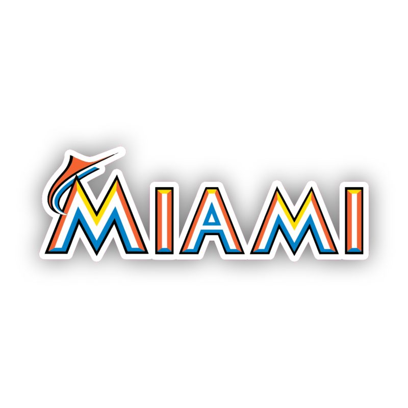 Miami Marlins - White Miami - Temporary Tattoo