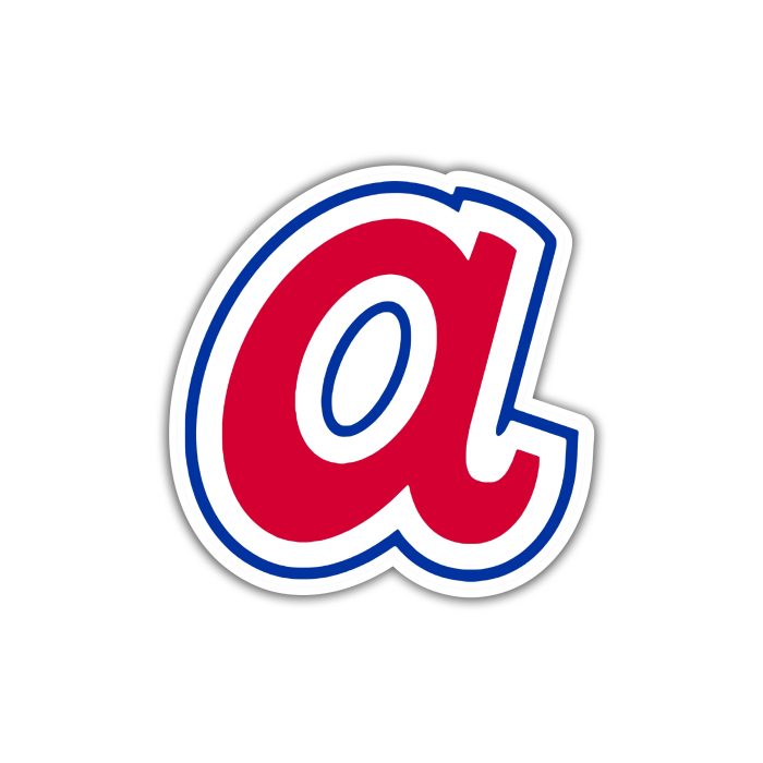 Atlanta Braves - Lowercase a - Full Color Vinyl Sticker - Custom Size