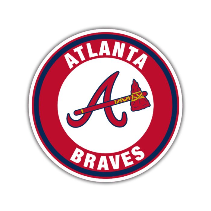 Atlanta Braves - Red and White Circle - Full Color Vinyl Sticker - Custom Size