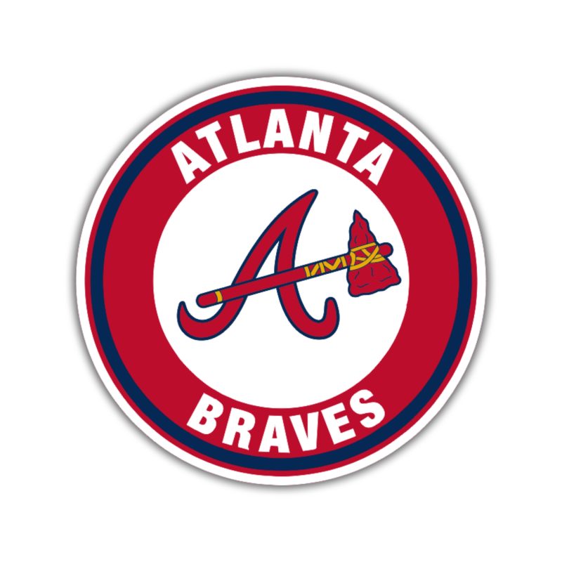 Atlanta Braves - Red and White Circle - Full Color Vinyl Sticker - Custom Size