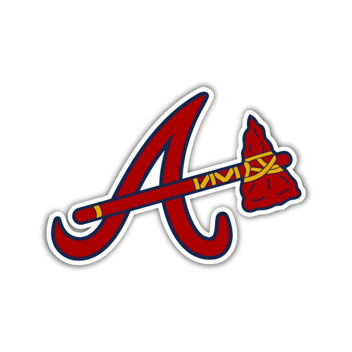 Atlanta Braves - A With Hatchet - Full Color Vinyl Sticker - Custom Size