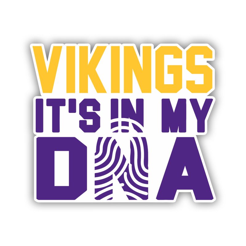Minnesota Vikings DNA Full Color Vinyl Sticker - Custom Size