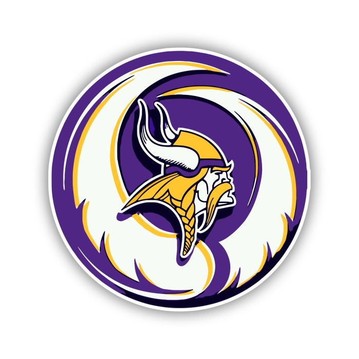 Minnesota Vikings Full Color Vinyl Sticker - Custom Size
