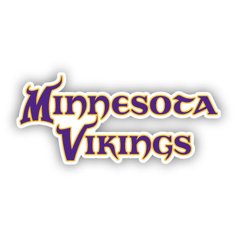 Minnesota Vikings - Purple and Yellow Lettering - Temporary Tattoo