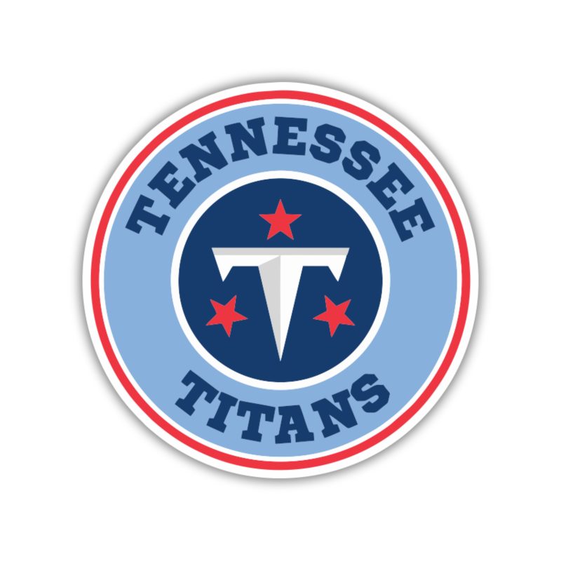 Tennessee Titans - Blue and Red Circle - Temporary Tattoo