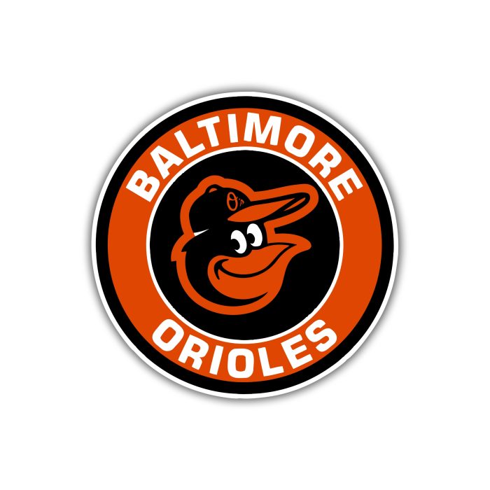 Baltimore Orioles - Black And Orange Circle - Full Color Vinyl Sticker - Custom Size