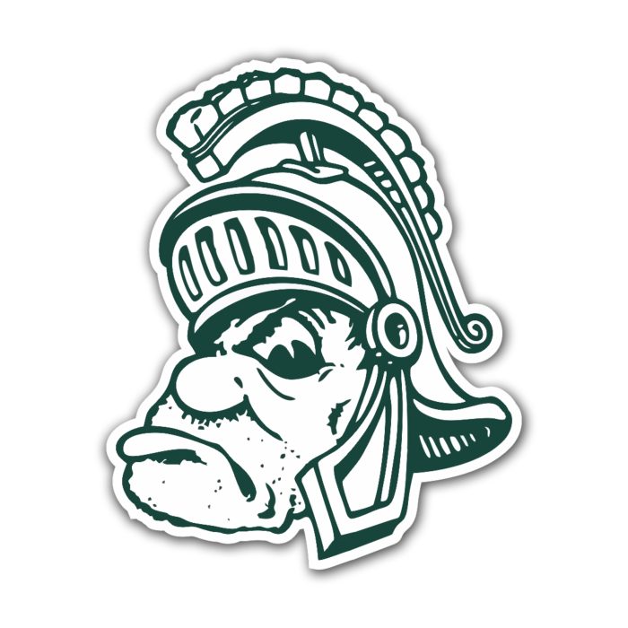 Michigan State Spartans- Sparty - Full Color Vinyl Decal - Custom Size