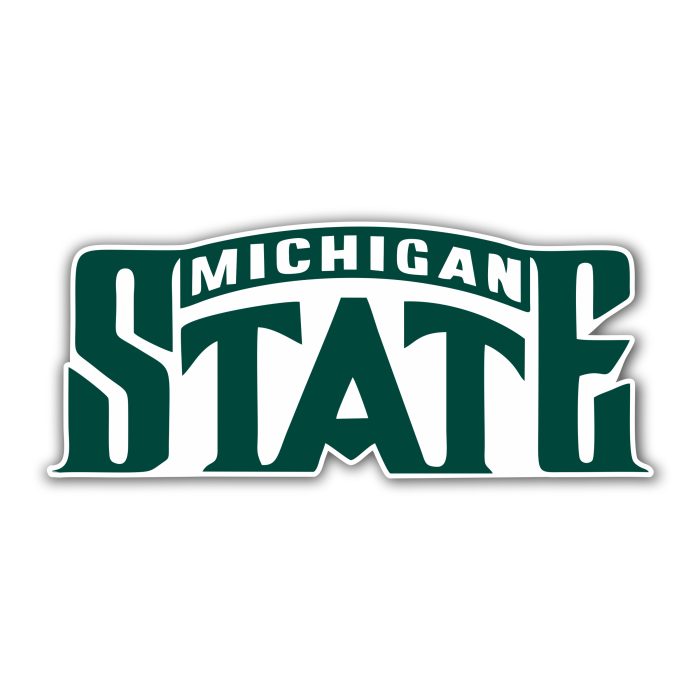 Michigan State Spartans- Logo Name-  Full Color Vinyl Decal - Custom Size