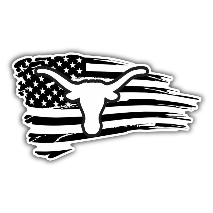 Texas Longhorns Flag Vinyl Decal - Custom Size