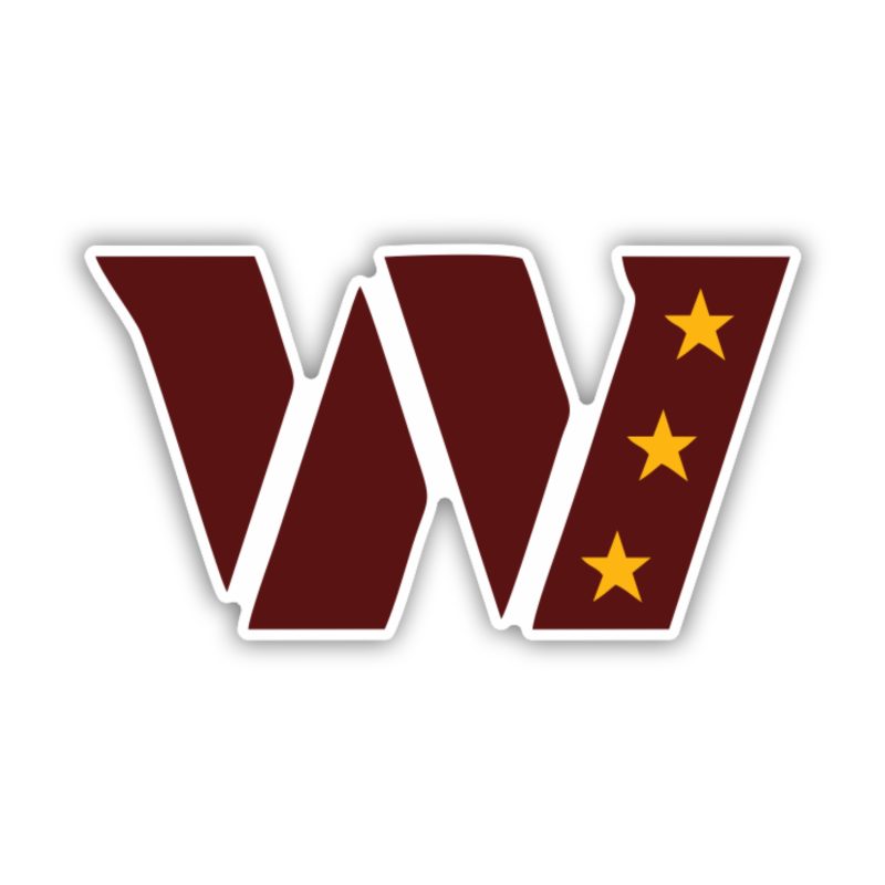 Washington Commanders - Maroon W with Stars - Temporary Tattoo