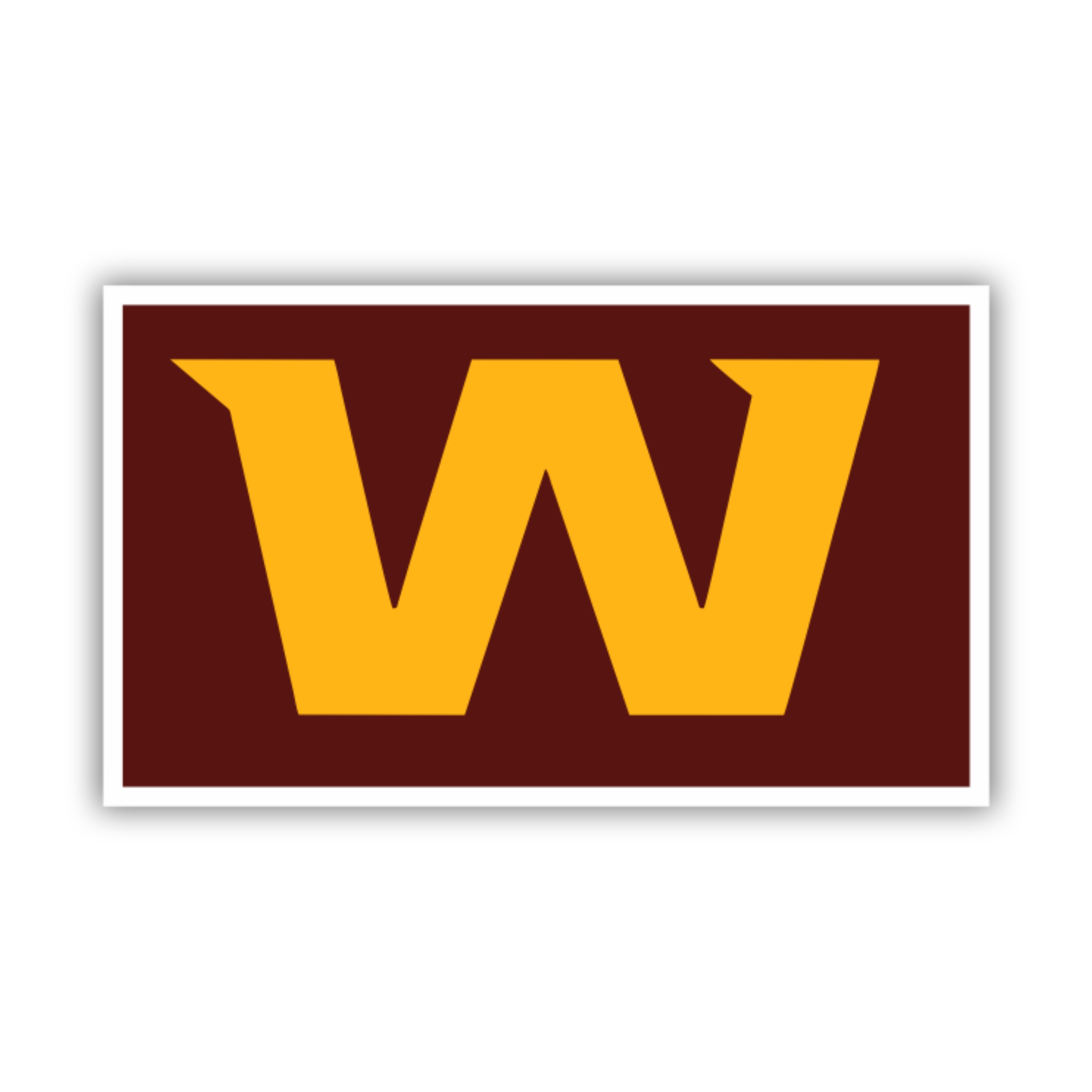 Washington Commanders - Burgundy Square- Full Color Vinyl Sticker - Custom Size