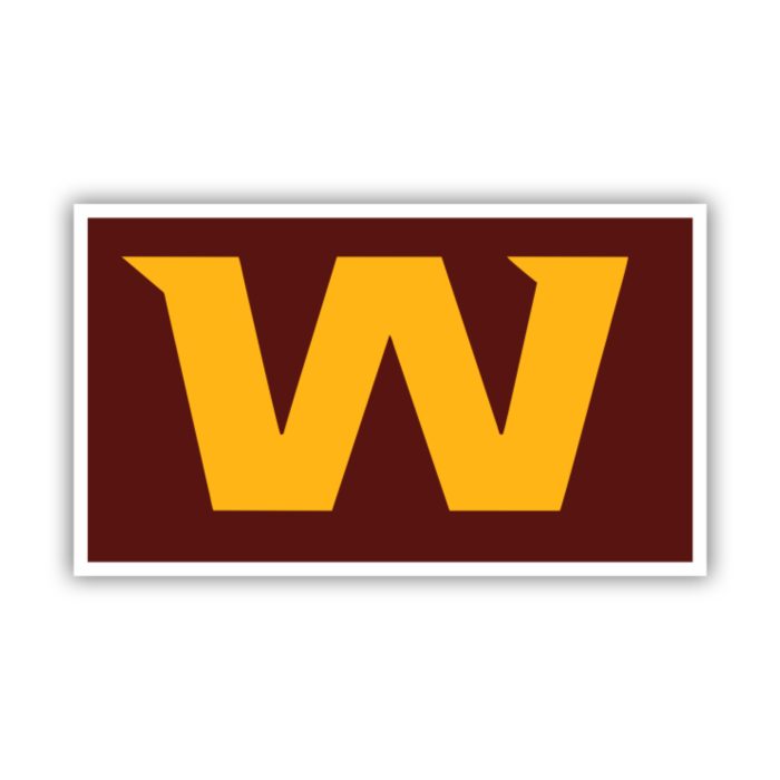 Washington Commanders - Burgundy Square with W - Temporary Tattoo