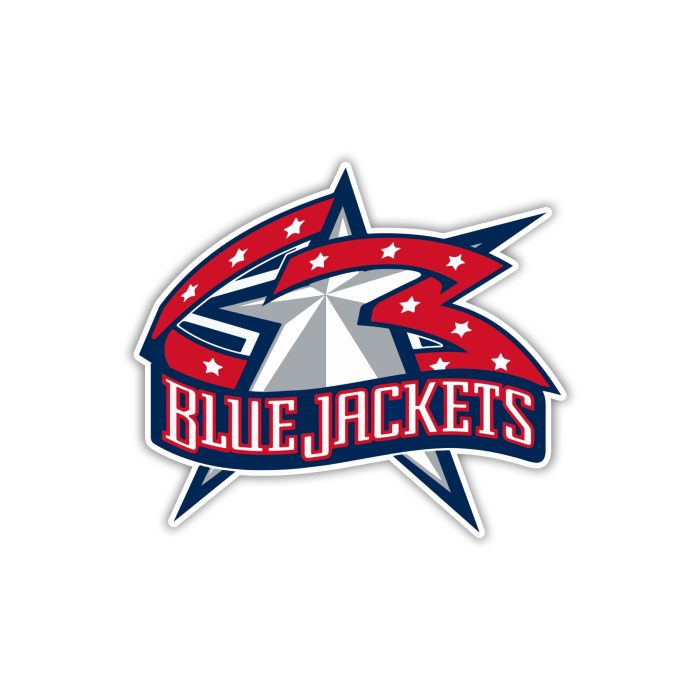 Columbus Blue Jackets - Star With Blue Jackets - Full Color Vinyl Sticker - Custom Size
