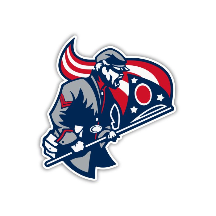 Columbus Blue Jackets - Guy With Flag - Full Color Vinyl Sticker - Custom Size