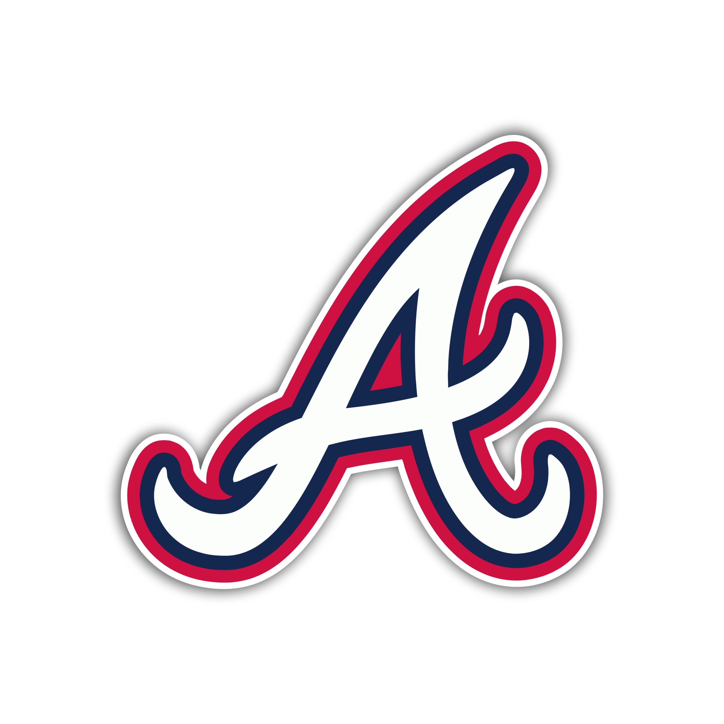 Atlanta Braves - White A - Full Color Vinyl Sticker - Custom Size