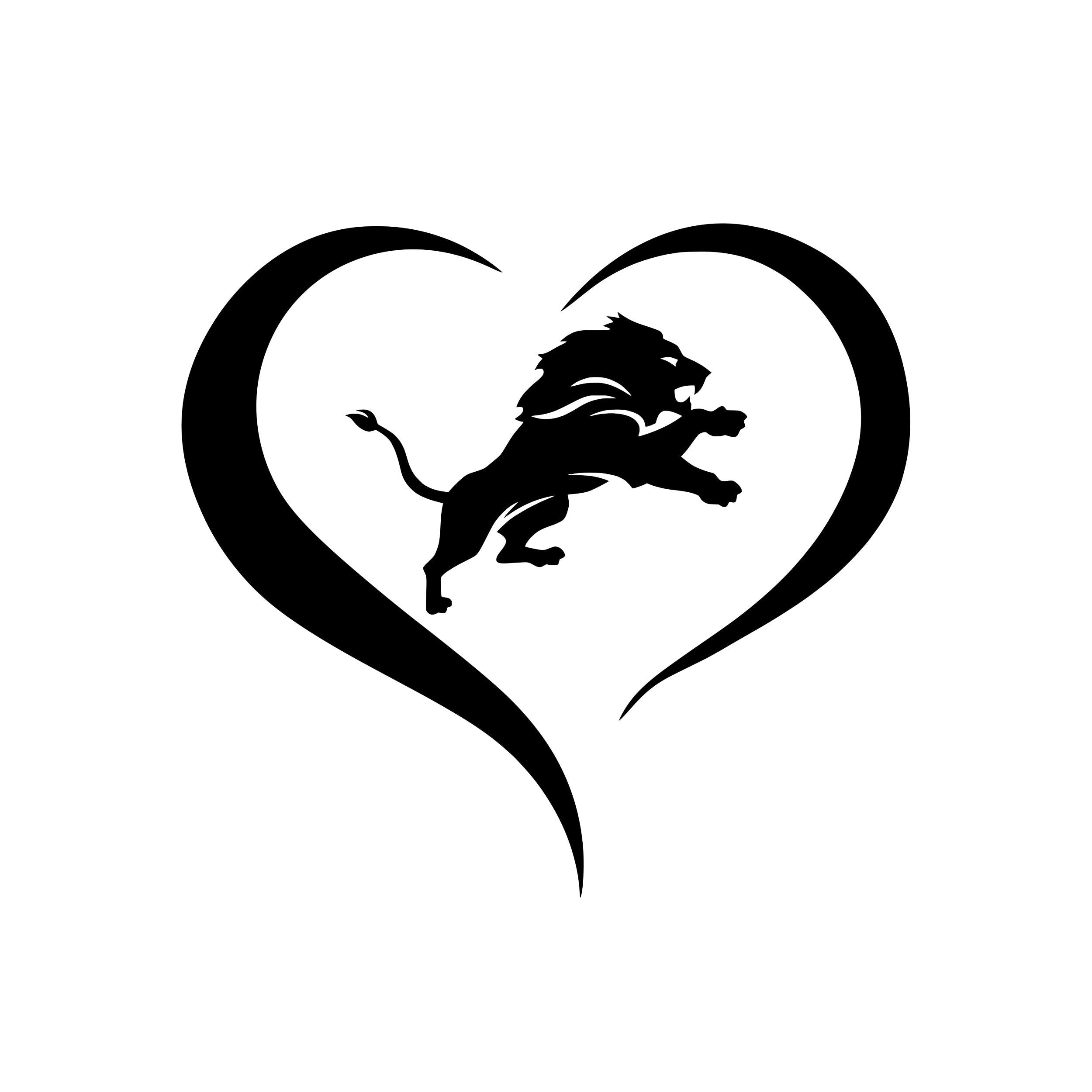 Detroit Lions - Heart - Vinyl Decal - Custom Size