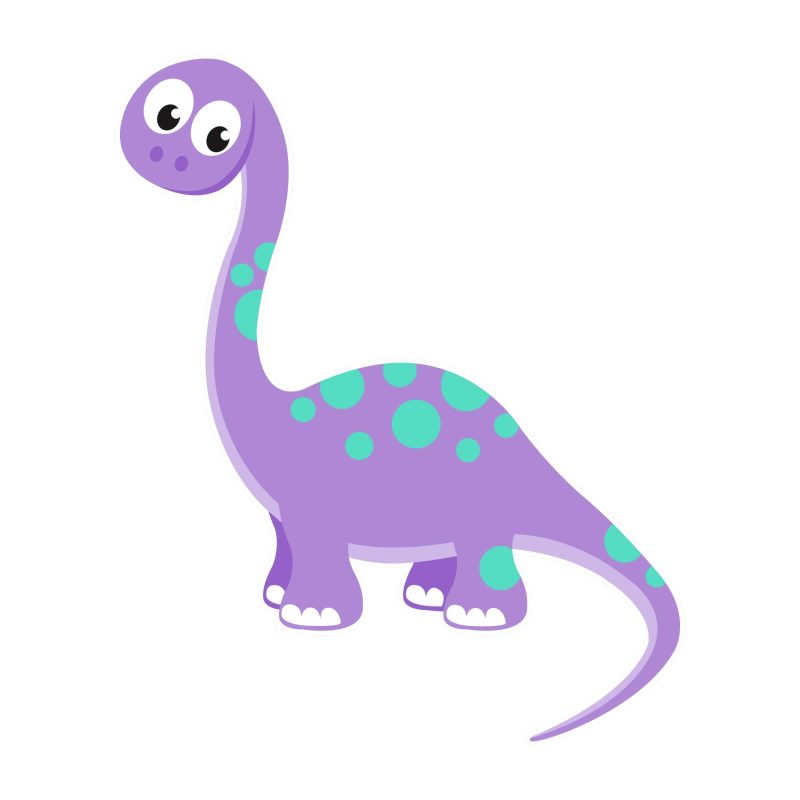 Purple Dino Full Color Vinyl Decal - Custom Size
