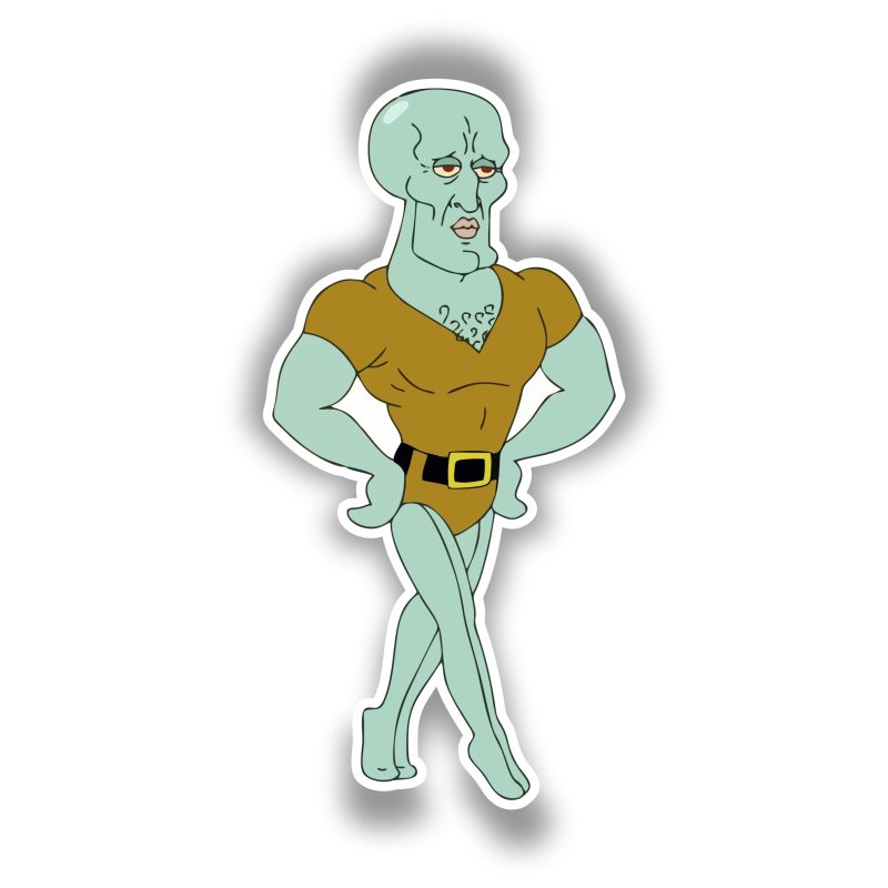 Spongebob - Handsome Squidward Full Color Vinyl Decal - Custom Size