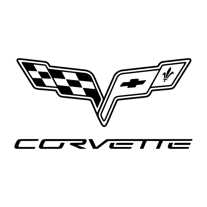 Corvette Logo Vinyl Decal - Custom Size