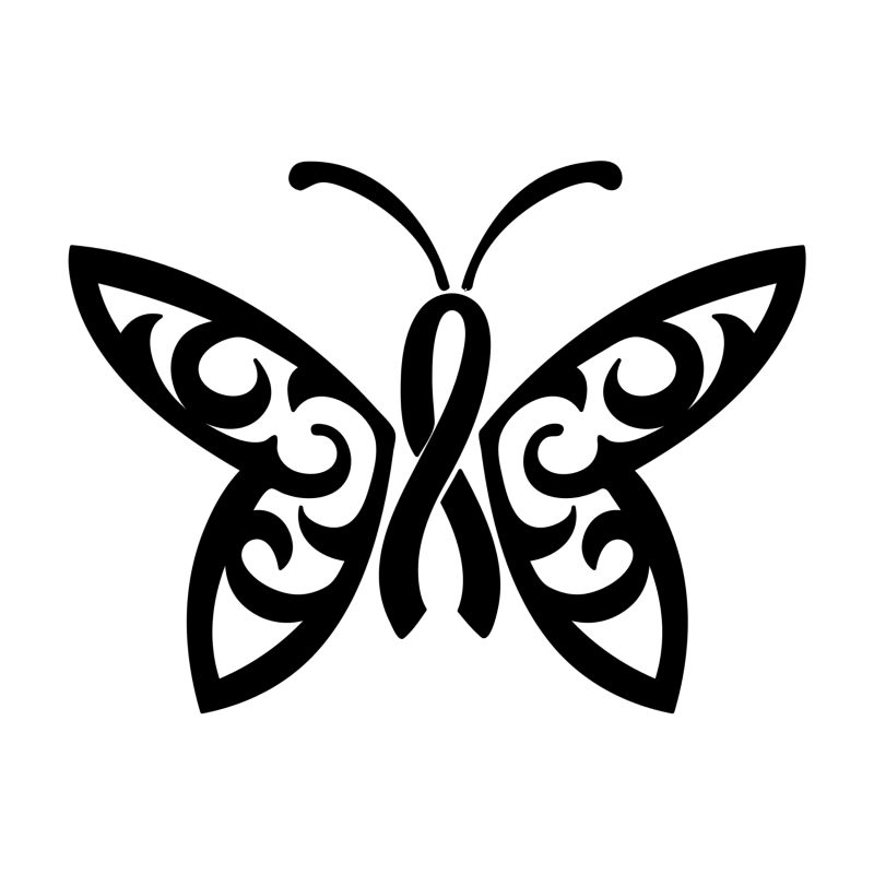 Breast Cancer Awareness - Butterfly Vinyl Decal - Custom Size