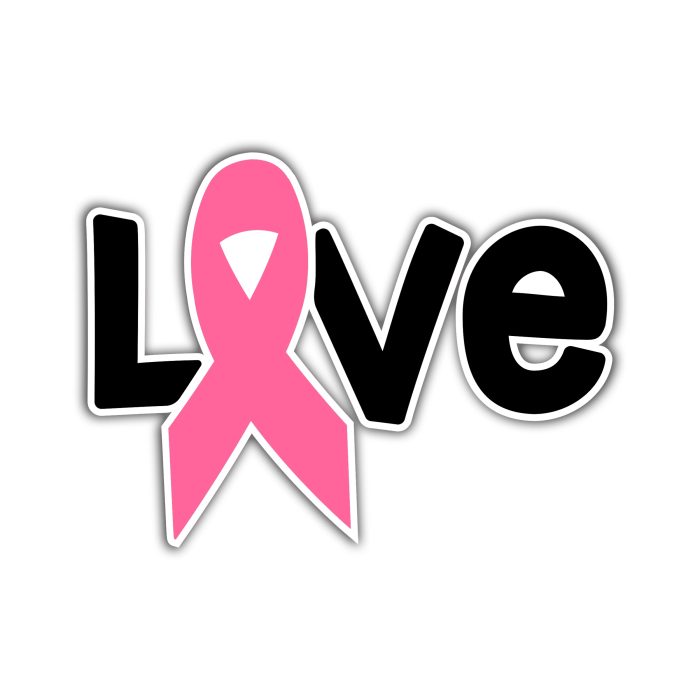 Breast Cancer Awareness Full Color Vinyl Decal - Custom Size