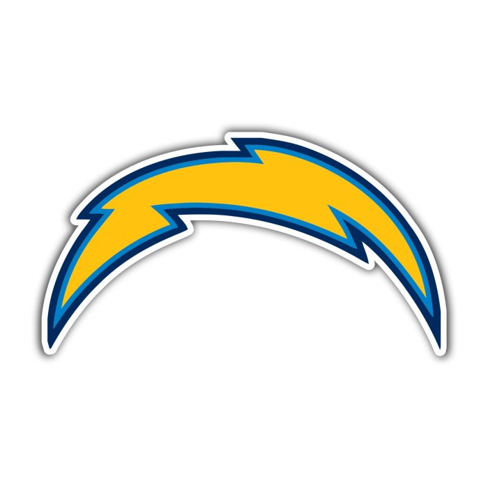 Los Angeles Chargers Full Color Vinyl Sticker - Old Logo - Custom Size