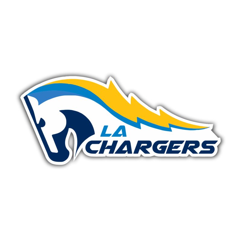 Los Angeles Chargers Full Color Vinyl Sticker - Horse - Custom Size