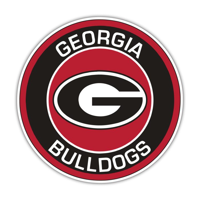 Georgia Bulldogs - Red Circle With Black G - Temporary Tattoo