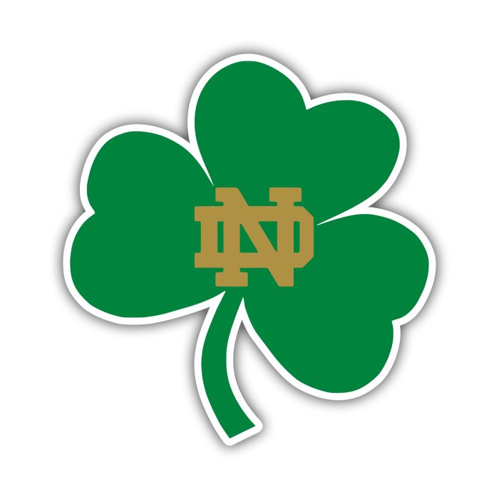 Notre Dame - Green Clover - Temporary Tattoo