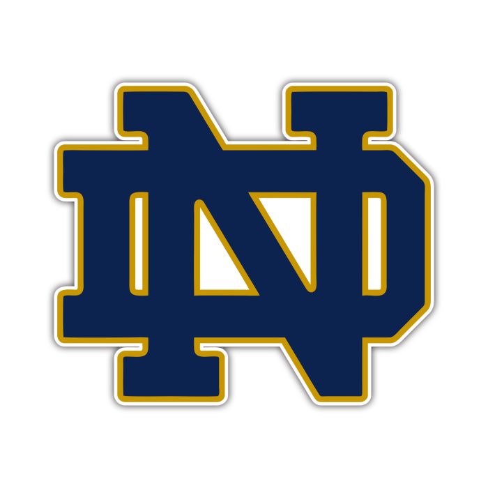 Notre Dame - Blue And Gold ND - Temporary Tattoo