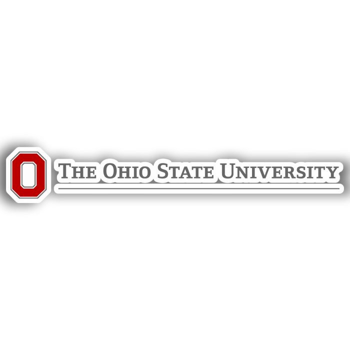 Ohio State Buckeyes - Gray Letters With Red O - Temporary Tattoo