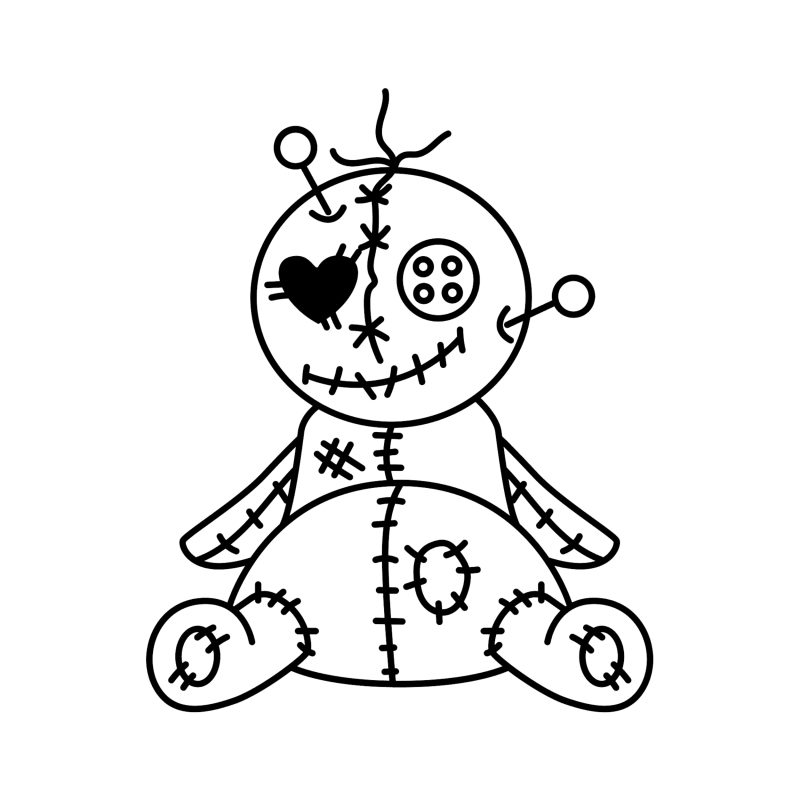 Voodoo Doll Vinyl Decal - Custom Size