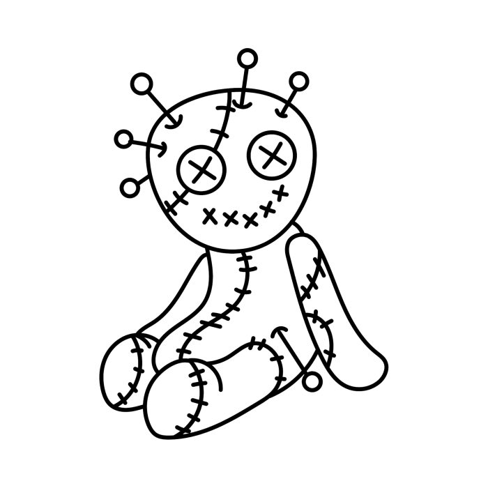 Voodoo Doll Vinyl Decal - Custom Size