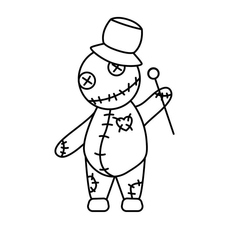 Voodoo Doll Vinyl Decal - Custom Size