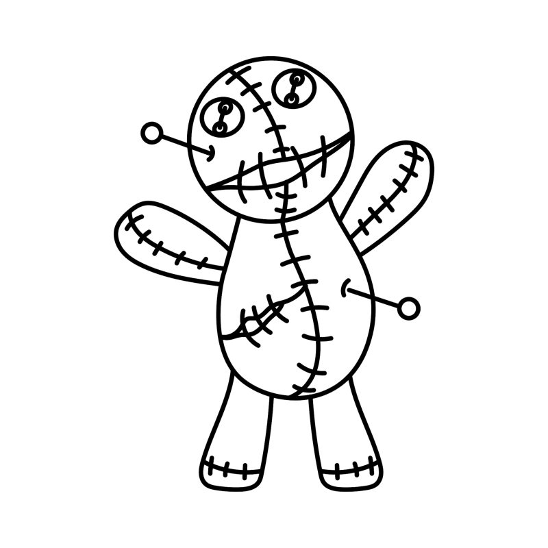 Voodoo Doll Vinyl Decal - Custom Size