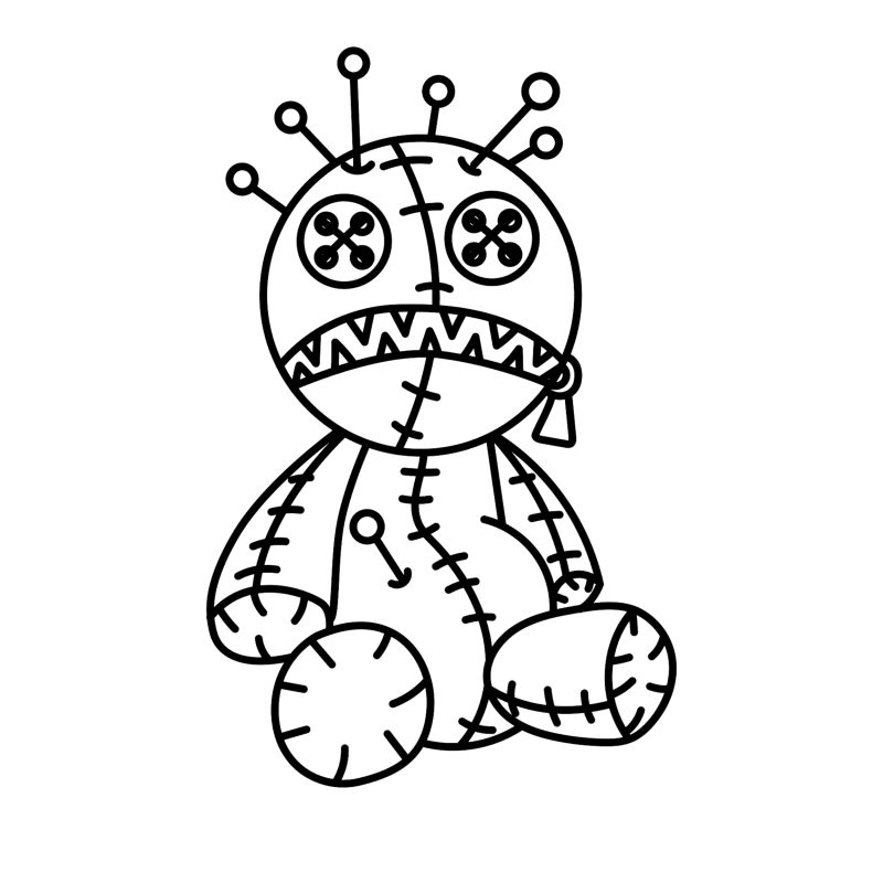 Voodoo Doll Vinyl Decal - Custom Size