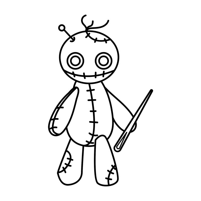 Voodoo Doll Vinyl Decal - Custom Size