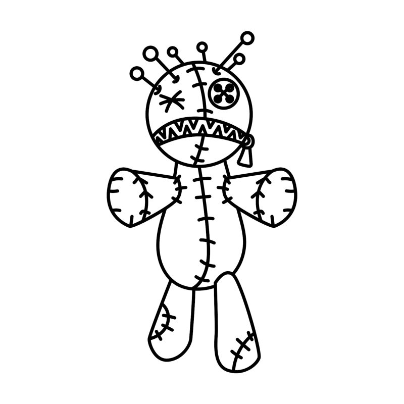 Voodoo Doll Vinyl Decal - Custom Size