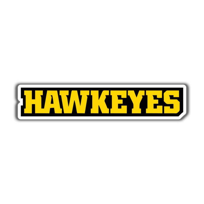 Iowa Hawkeyes - Yellow Hawkeyes - Full Color Vinyl Decal - Custom Size