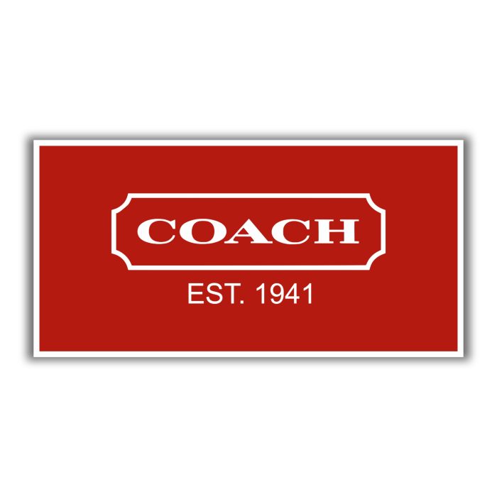 Coach - Red - Full Color Vinyl Sticker - Custom Size