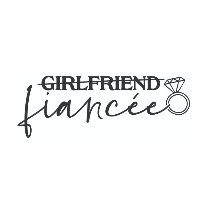 Girlfriend – Fiancée – Vinyl Decal – Custom Size – Sports Stickers USA