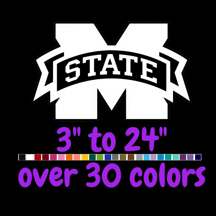 Mississippi State Bulldogs Vinyl Decal - Custom Size